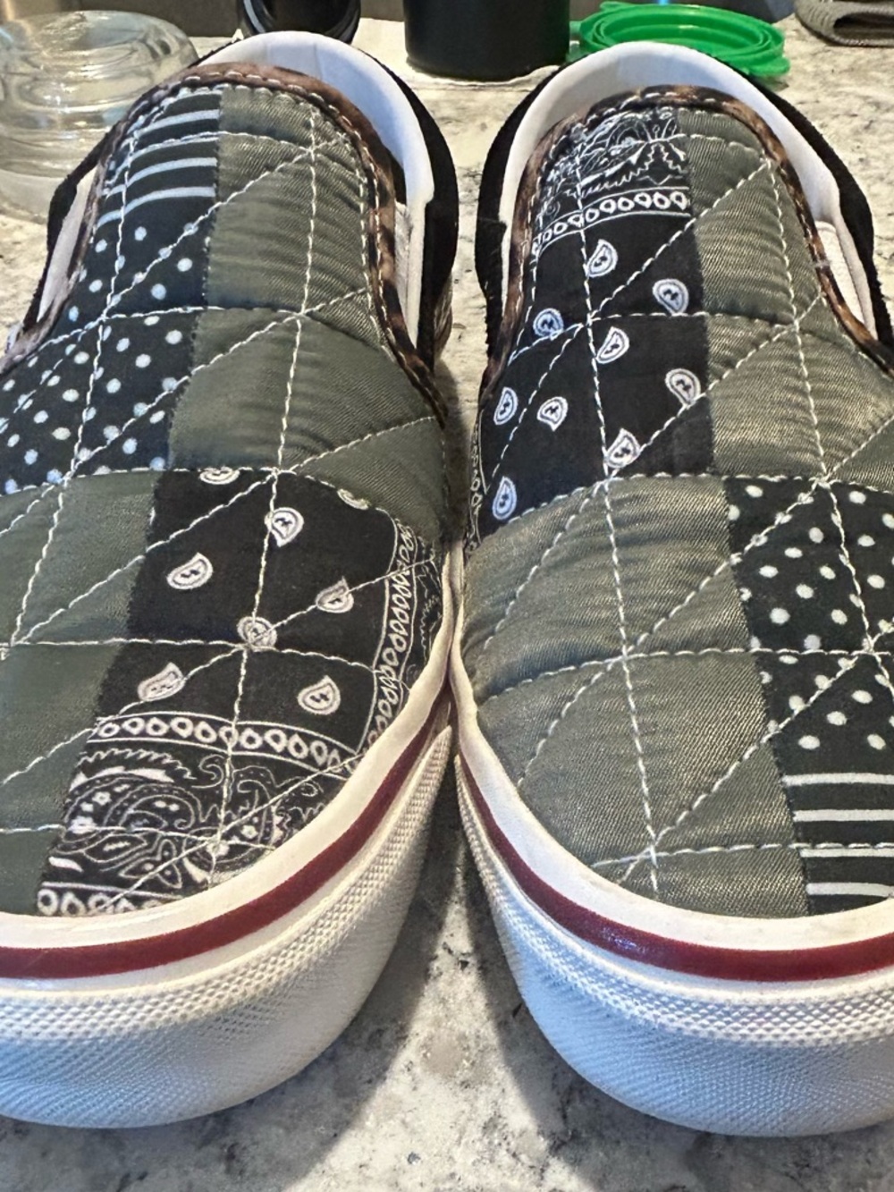 Quilted Patchwork Slip-On Sneakers
